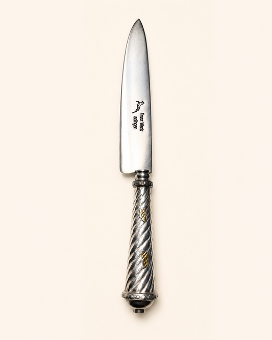 Cuchillo criollo de plata y oro| Hoja franz wenk solingen