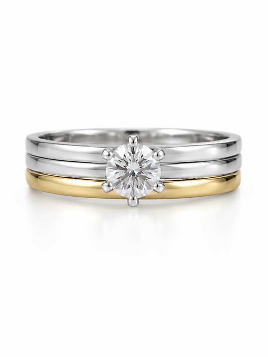 Anillo de Plata y Oro | Circonia