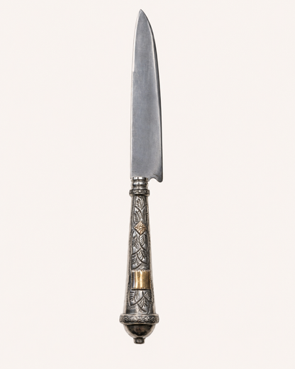 Cuchillo criollo de plata y oro| Hoja SOLINGEN GUAZUBIRÁ