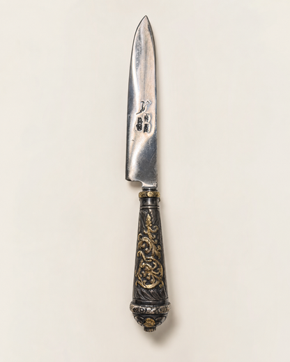 Cuchillo criollo de plata y oro | Hoja Franz Wenk solingen