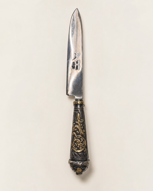 Cuchillo criollo de plata y oro | Hoja Franz Wenk solingen