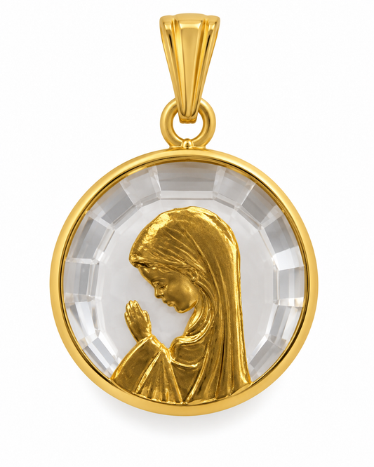 Dije Virgen niña oro 18 kilates | 17,5 mm