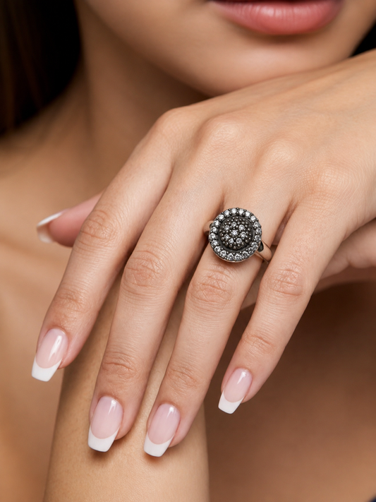 Anillo De Plata y Oro | Circonias